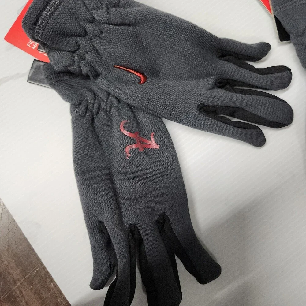 Nike Alabama Crimson Tide Gloves Therma-Fit Youth Size 4/7 Insulated Fleece 126